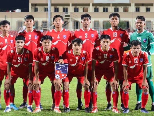 एसियन कपमा नेपाल बंगलादेशसँग खेल्दै